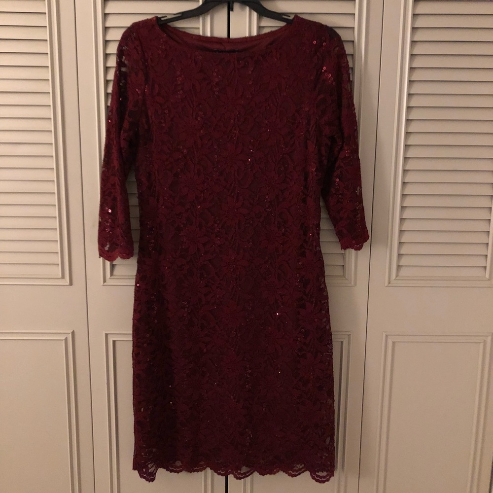 burgundy dress